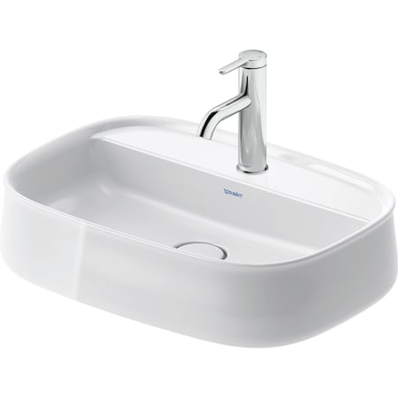Duravit Zencha Washbowl 21 5/8 White High Gloss, Faucet Hole Platform, Number Of Faucet Holes: 1, Ground - 2374550071
